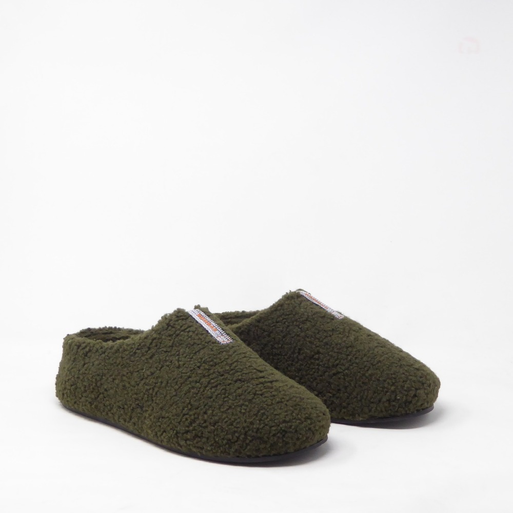 Bombas Mens Sunday Slippers Green Sherpa Fleece Size 11